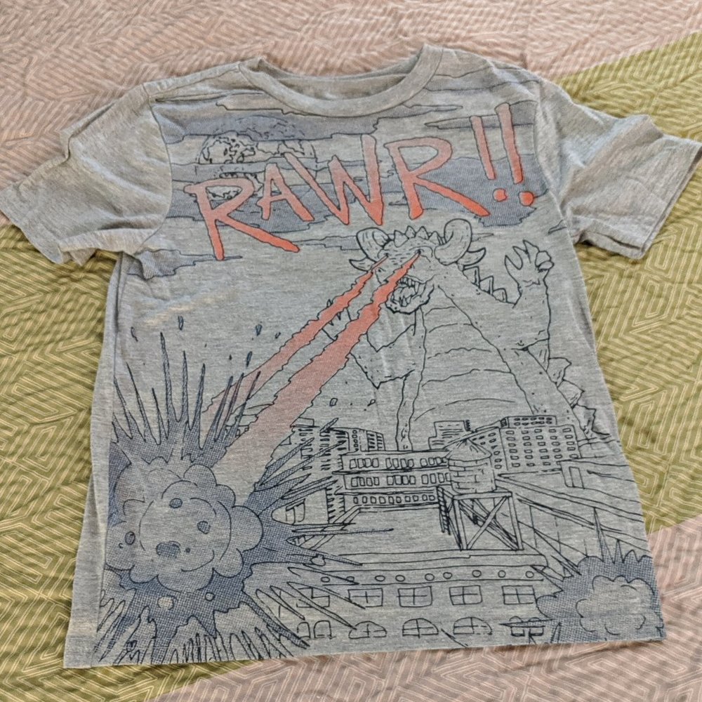 GAP Kids Dinosaur Heather Grey Sleep Top